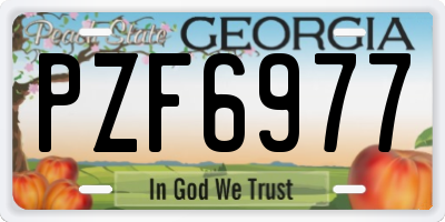 GA license plate PZF6977