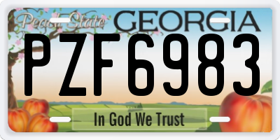 GA license plate PZF6983