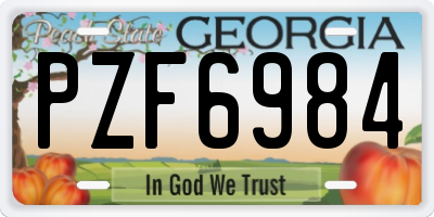 GA license plate PZF6984