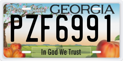 GA license plate PZF6991
