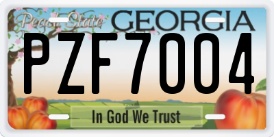 GA license plate PZF7004