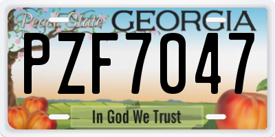 GA license plate PZF7047