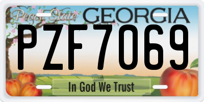GA license plate PZF7069
