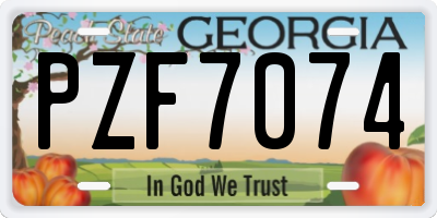 GA license plate PZF7074
