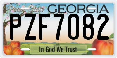 GA license plate PZF7082