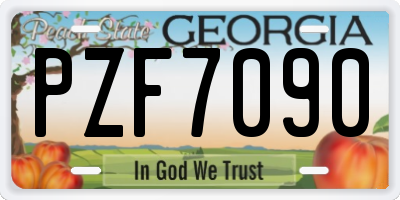 GA license plate PZF7090