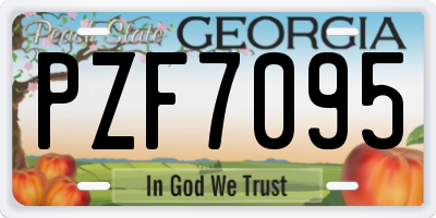 GA license plate PZF7095