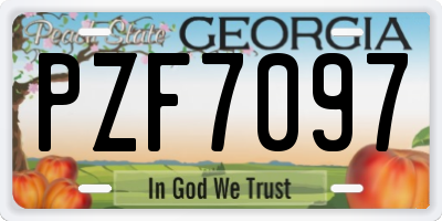 GA license plate PZF7097