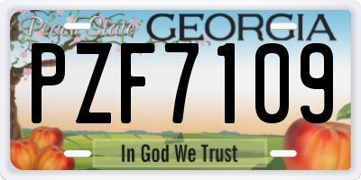 GA license plate PZF7109