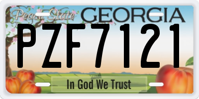 GA license plate PZF7121