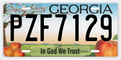 GA license plate PZF7129