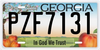 GA license plate PZF7131