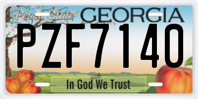 GA license plate PZF7140