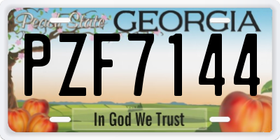 GA license plate PZF7144