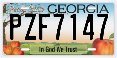 GA license plate PZF7147