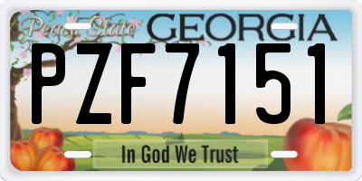 GA license plate PZF7151