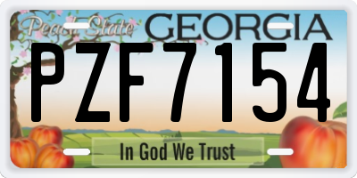 GA license plate PZF7154