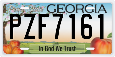 GA license plate PZF7161