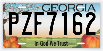 GA license plate PZF7162