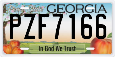 GA license plate PZF7166