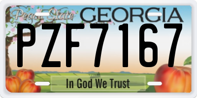 GA license plate PZF7167