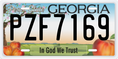 GA license plate PZF7169