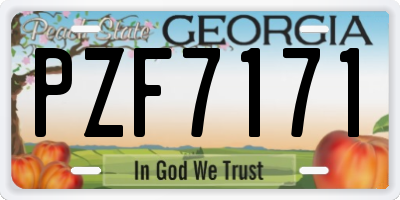 GA license plate PZF7171