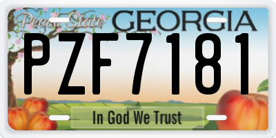 GA license plate PZF7181