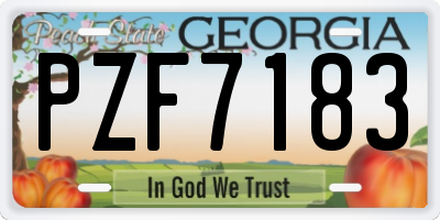 GA license plate PZF7183