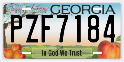 GA license plate PZF7184