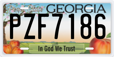 GA license plate PZF7186