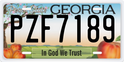 GA license plate PZF7189