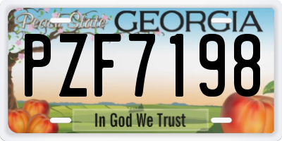 GA license plate PZF7198