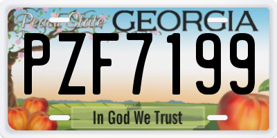 GA license plate PZF7199
