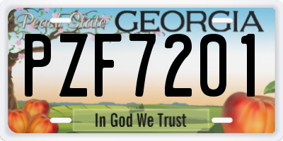 GA license plate PZF7201