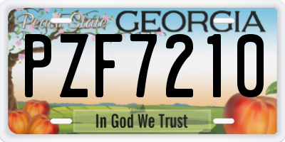 GA license plate PZF7210