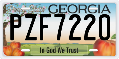 GA license plate PZF7220