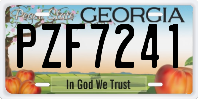 GA license plate PZF7241