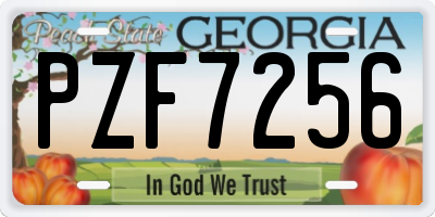 GA license plate PZF7256