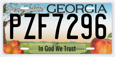 GA license plate PZF7296