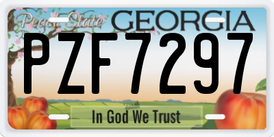 GA license plate PZF7297