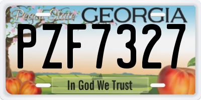 GA license plate PZF7327