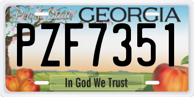 GA license plate PZF7351