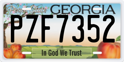 GA license plate PZF7352