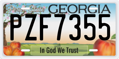 GA license plate PZF7355