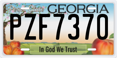 GA license plate PZF7370
