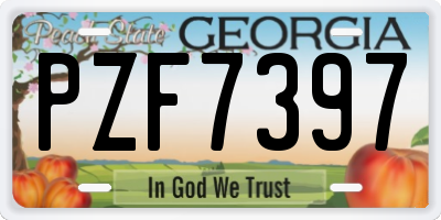 GA license plate PZF7397