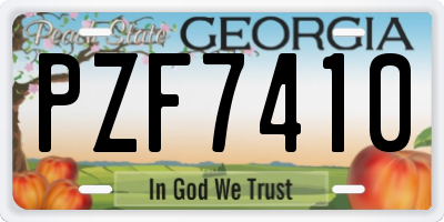 GA license plate PZF7410