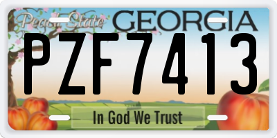 GA license plate PZF7413