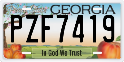 GA license plate PZF7419